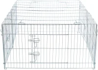 Freilaufgehege mit Abdeckung, Metall 144x58x116 cm