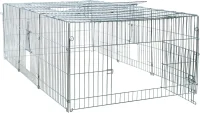 Freilaufgehege mit Abdeckung, Metall 216x65x116 cm