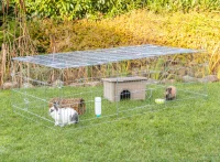 Freilaufgehege mit Abdeckung, Metall 216x65x116 cm