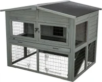 Kleintierstall XL, 2-stöckig, grau 135x115x112 cm