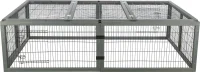 Freilaufgehege mit Abdeckung, Holz, grau 174x48x109